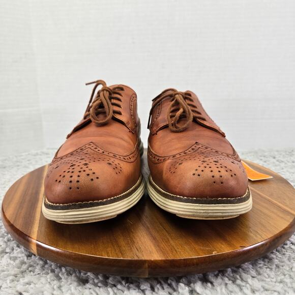 Cole Haan Original Grand Brown Woodbury Long Wingtip Daily Casual Oxford Mens 10 - Picture 4 of 12